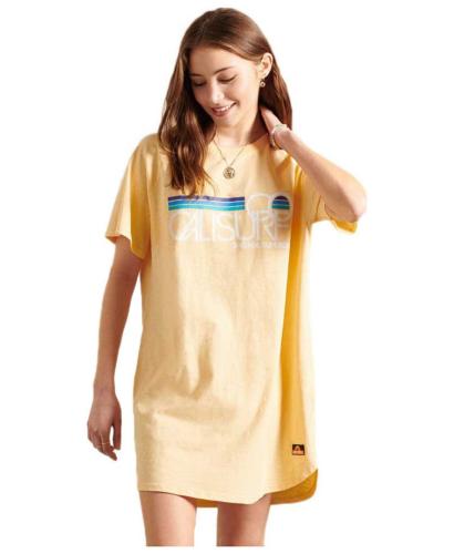 SUPERDRY CALI SURF RAGLAN TSHIRT DRESS W8010812A-5DQ Κίτρινο