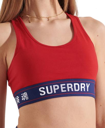 SUPERDRY SPORTSTYLE ESSENTIAL CROP BRA W3110267A-OPI Κόκκινο