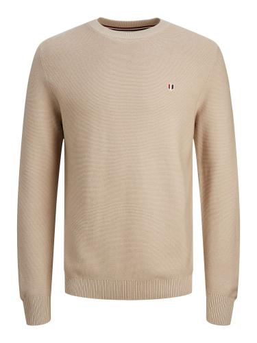 ΠΛΕΚΤΟ JACK & JONES JPRBLUROY KNIT CREW ISLAND FOSSIL BEIGE JACK&JONES