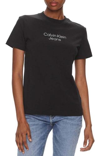 T-SHIRT CALVIN KLEIN STACKED INSTITUTIONAL REG CK BLACK CALVIN KLEIN