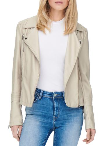 FAUX LEATHER BIKER ONLY GEMMA SILVER LINING BEIGE ONLY