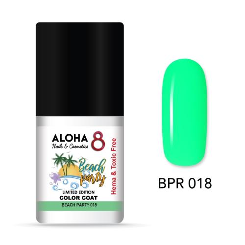 Ημιμόνιμο βερνίκι ALOHA 8ml - Beach Party Limited Edition / BPR-018 Neon Green