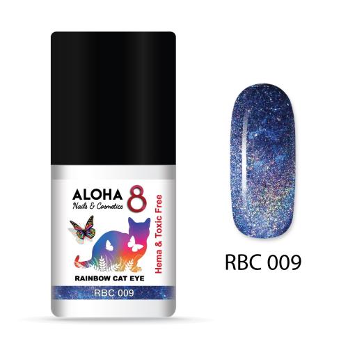 Ημιμόνιμο βερνίκι ALOHA 8ml σε 12 αποχρώσεις - Rainbow Cat Eye Nail Gel Polish / RBC-009
