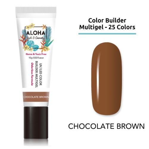 UV/LED Color Builder Multigel 10 gr - ALOHA Nails + Cosmetics / Χρώμα: Καφέ Σοκολατί (Chocolate Brown)