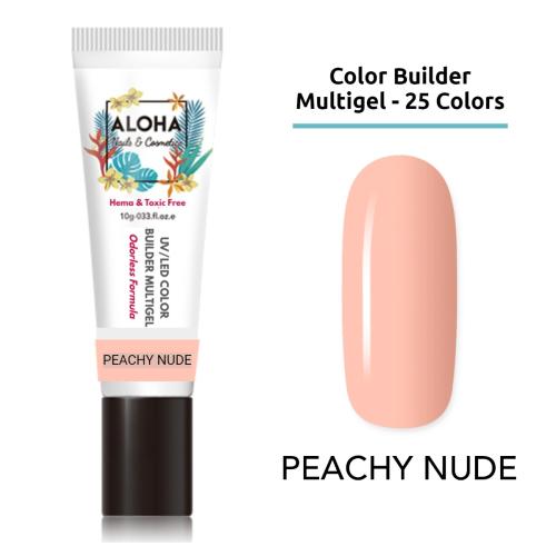 UV/LED Color Builder Multigel 10 gr - ALOHA Nails + Cosmetics / Χρώμα: Peachy Nude (Nude Ροδακινί)