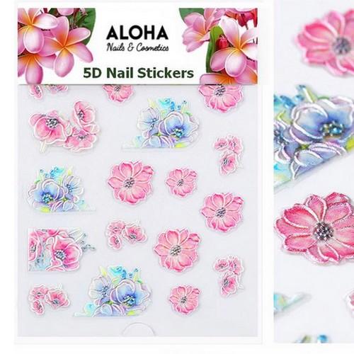 5D Stickers με ανάγλυφα Λουλούδια + Φύλλα / Aloha Nails + Cosmetics - 023