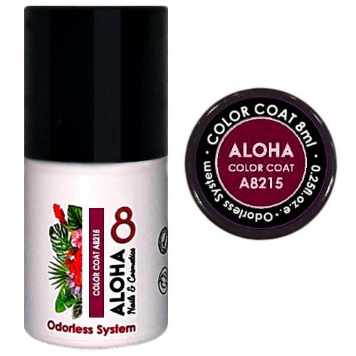 Ημιμόνιμο βερνίκι Aloha 8ml - Color Coat A8215 / Χρώμα: Dark Magenta Ruby (Ρουμπινί Magenta σκούρο)