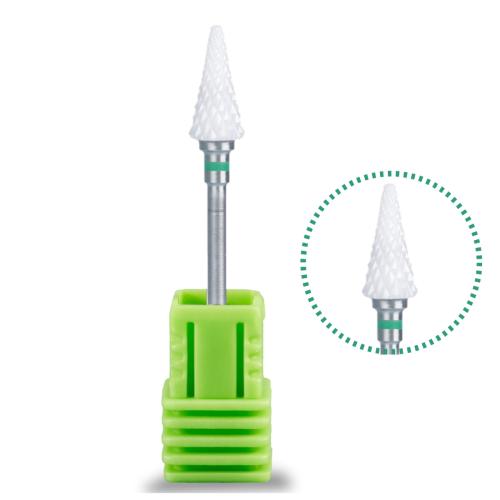 Κεραμικό Φρεζάκι Πράσινο για Αφαίρεση Gel, Acryl Gel & Ακρυλικού σε κωνικό σχήμα με μυτερό άκρο