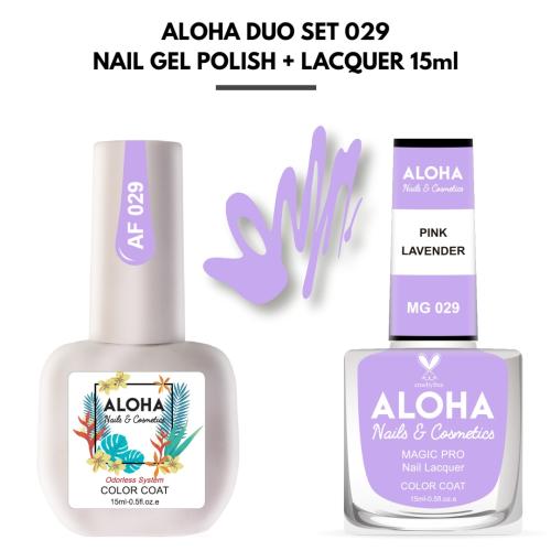 Set Απλού Βερνικιού Magic Pro + Ημιμόνιμου 15ml στο ίδιο χρώμα / ALOHA DUO MG 029 + AF 029 – Pink Lavender