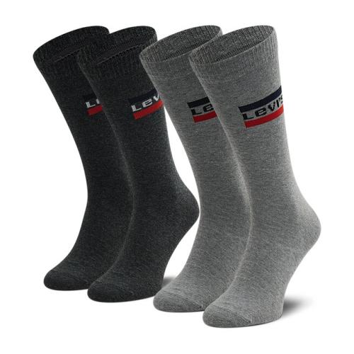 Σετ 2 ζευγάρια ψηλές κάλτσες unisex Levi's® 37157-0554 Middle Grey Melange/Anthracite