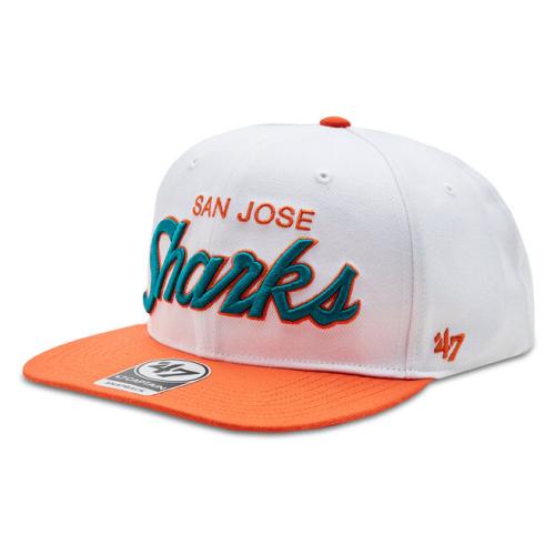 Καπέλο Jockey 47 Brand NHL San Jose Sharks Script Side Two Tone '47 CAPTAIN H-SSSTT22WBP-WH White