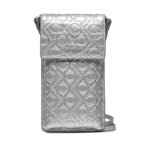 Θήκη κινητού Calvin Klein Ck Must Phone Pouch Xbody_Emb K60K611436 Silver Emb/Deb PE6