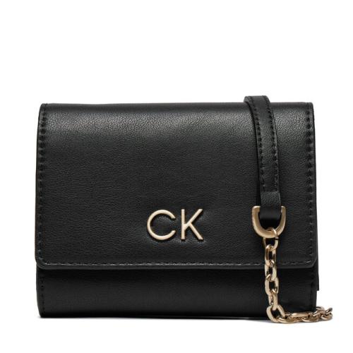Μεγάλο Πορτοφόλι Γυναικείο Calvin Klein Re-Lock Trifold Md W/Chain K60K611458 Ck Black BEH
