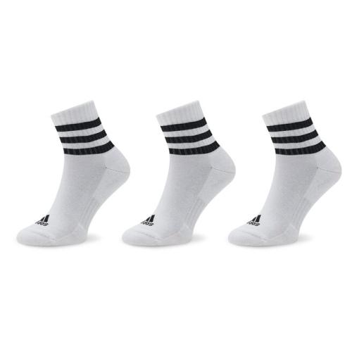 Σετ 3 ζευγάρια ψηλές κάλτσες unisex adidas 3S C Spw Mid 3P HT3456 White/Black