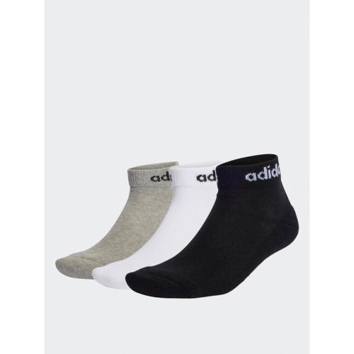 Κάλτσες Κοντές Unisex adidas Linear Ankle Socks Cushioned Socks 3 Pairs IC1304 medium grey heather/white/black