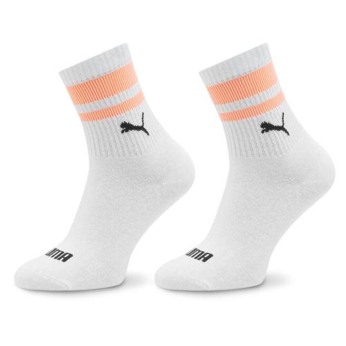 Σετ 2 ζευγάρια ψηλές κάλτσες unisex Puma Unisex Heritage 938022 White / Flame Orange 01
