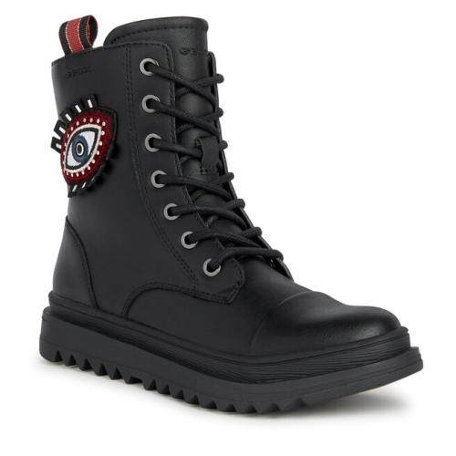 Μπότες Geox J Gillyjaw Girl J267XA 000BC C0260 D Black/Dk Red