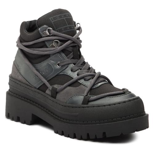 Μποτάκια Tommy Jeans Tjw Hybrid Boot EN0EN02338 Black / New Charcoal BDS