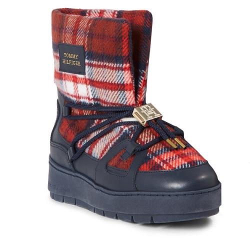 Μπότες Χιονιού Tommy Hilfiger Tartan Snowboot FW0FW07612 Space Blue DW6