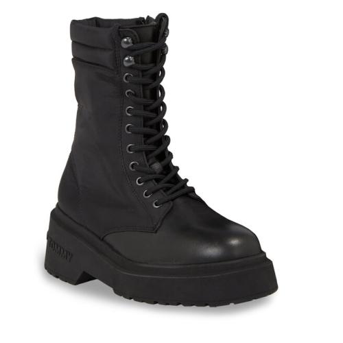 Μποτάκια Tommy Jeans Tjw Lace Up Padded Boot EN0EN02405 Black BDS