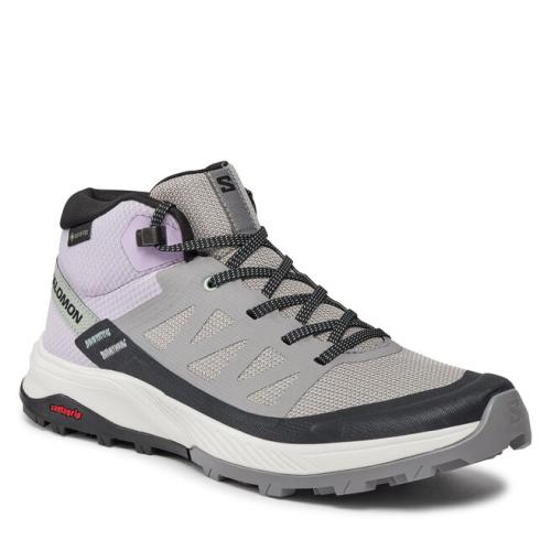 Παπούτσια πεζοπορίας Salomon Outrise Mid GORE-TEX L47160600 Gull/Orchid Bloom/Black