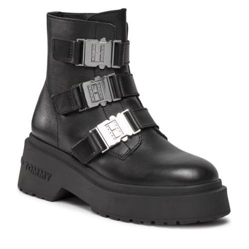 Μποτάκια Tommy Jeans Tjw Chunky Boot Hardware EN0EN02443 Black BDS