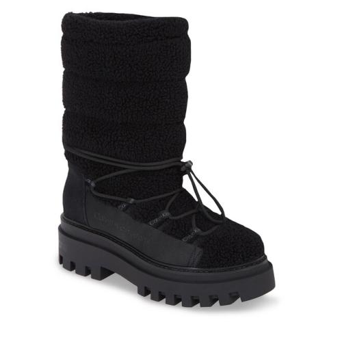 Μπότες Χιονιού Calvin Klein Jeans Flatform Snow Boot Sherpa Wn YW0YW01195 Triple Black 0GT