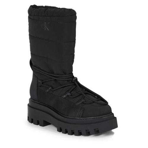 Μπότες Χιονιού Calvin Klein Jeans Flatform Snow Boot Nylon Wn YW0YW01146 Triple Black 0GT