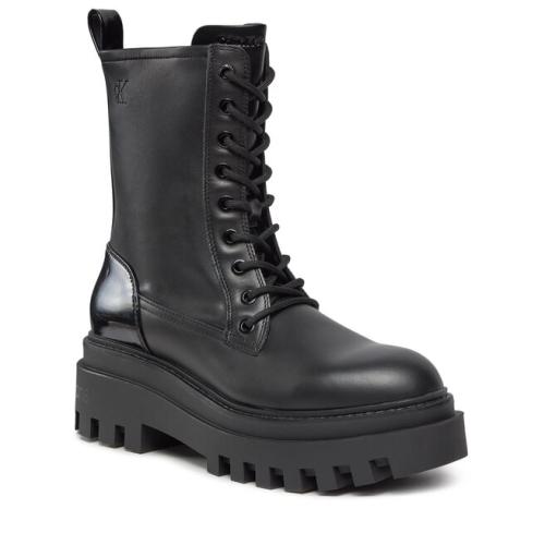 Ορειβατικά παπούτσια Calvin Klein Jeans Chunky Boot Laceup Lth Mg Sat YW0YW01285 Triple Black 0GT