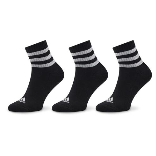 Σετ 3 ζευγάρια ψηλές κάλτσες unisex adidas 3S C Spw Mid 3P IC1317 Black/White