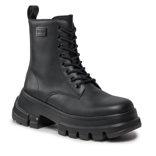 Ορειβατικά παπούτσια Tommy Jeans Tjw Chunky Leather Boot EN0EN02503 Black BDS