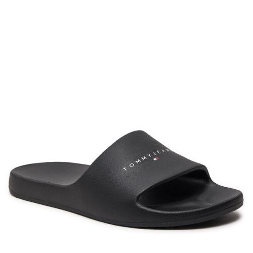 Παντόφλες Tommy Jeans Tjw Printed Pu Pool Slide EN0EN02693 Black BDS