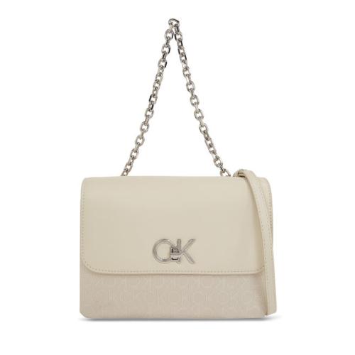 Τσάντα Calvin Klein Re-Lock Double Gusett Bag_Jcq K60K611877 Dk Ecru Jacquard Mono PC4