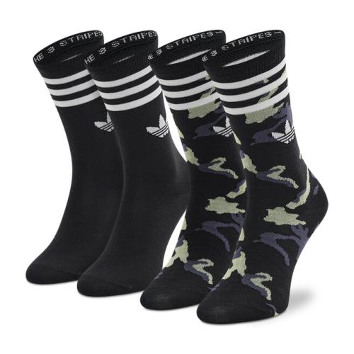 Σετ 2 ζευγάρια ψηλές κάλτσες unisex adidas Camo Crew HC9533 Black