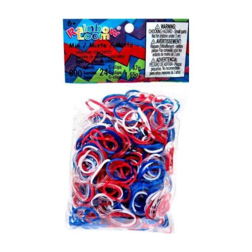 Rainbow Loom Λαστιχάκια Mix -Red-Blue -White (C02G0190170)