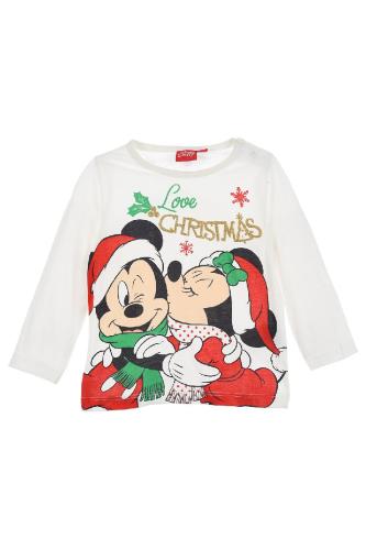 Μπλούζα κορίτσι christmas Minnie Mouse-HU0036-OWHITE