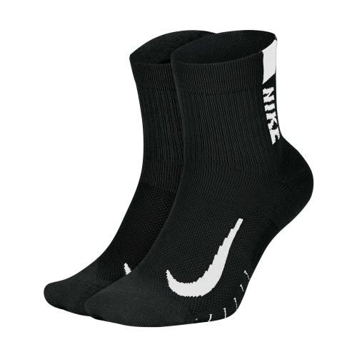 NIKE MULTIPLIER RUNNING ANKLE SOCKS (2 PAIRS) ΜΑΥΡΟ