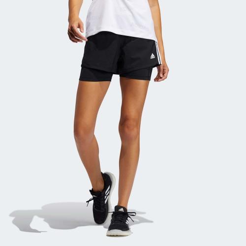 PACER 3-STRIPES WOVEN TWO-IN-ONE SHORTS ΜΑΥΡΟ