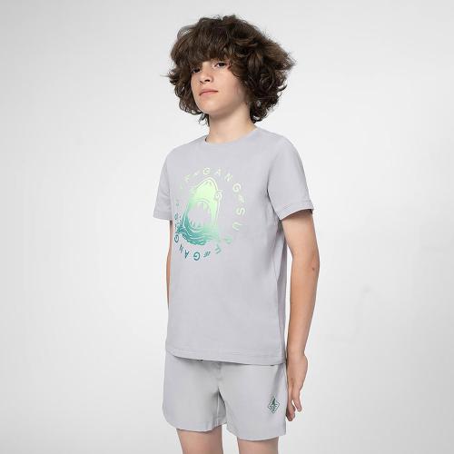 4F BOYS' PRINTED T-SHIRT ΓΚΡΙ