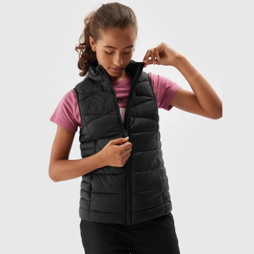 4F GIRL'S SYNTHETIC-FILL DOWN VEST JACKET ΜΑΥΡΟ