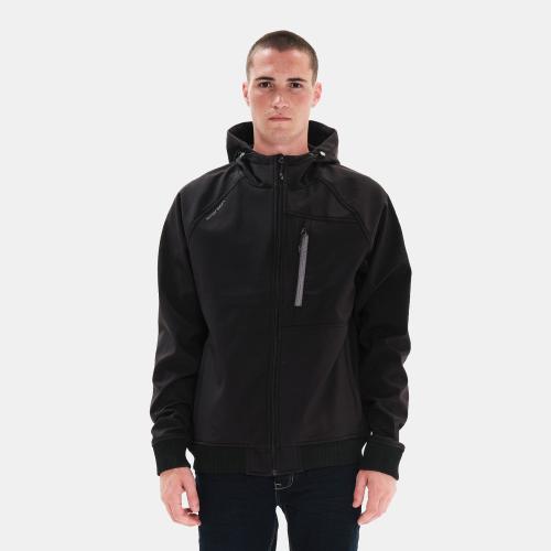 EMERSON MEN'S HOODED BONDED BOMBER JACKET ΜΑΥΡΟ