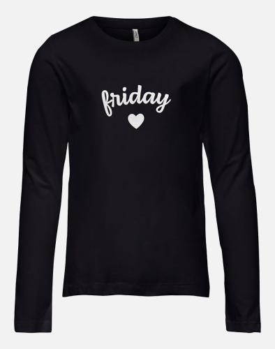 ONLY ΜΠΛΟΥΖΑ KOGWEEKDAY REG L/S FIGURE TOP BOX JRS 15271348-BLACK Black