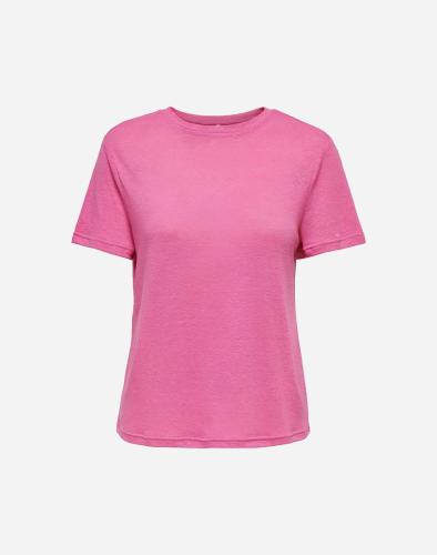 ONLY ONLTEA S/S LINEN TOP JRS 15252441-Gin Fizz Pink