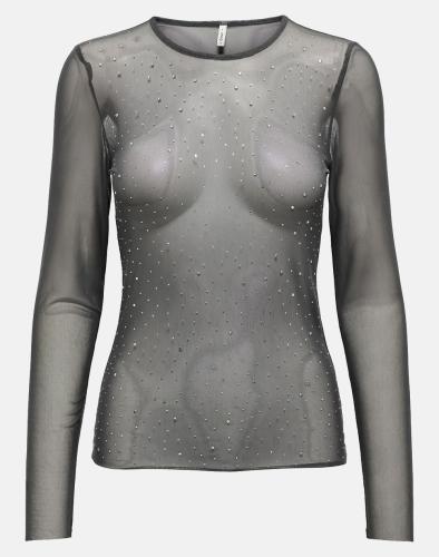 ONLY ONLELSA MESH SHINE TOP JRS 15310211-MagnetRhine stones DarkSlateGrey