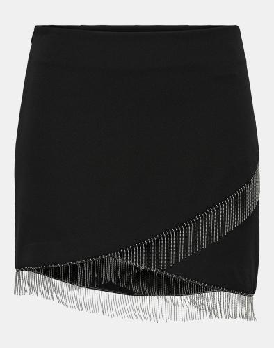 ONLY ONLORLEEN HW RHINESTONE SHORT SKIRT TLR 15308205-BLACK Black