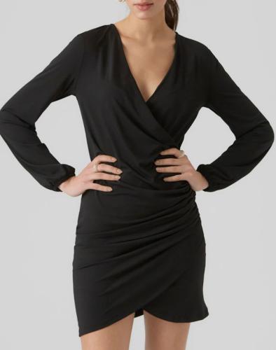VERO MODA VMHADLEY SHORT DRESS VMA 10299645-BLACK Black