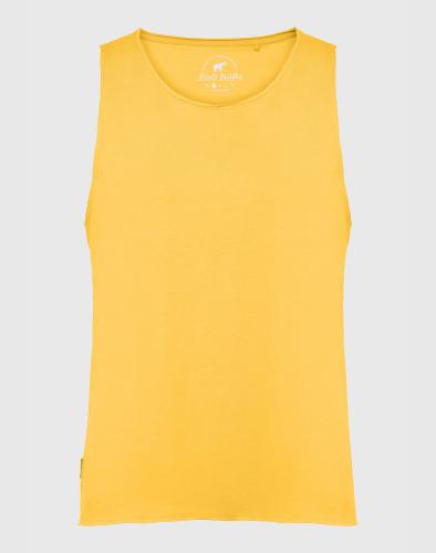 FUNKY BUDDHA Αμάνικο t-shirt από οργανικό βαμβάκι FBL007-111-04-HONEYCOMB Yellow