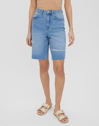 VERO MODA VMREBECCA SHR LONG DENIM SHORTS LI381 10264927-Medium Blue Denim DenimBlue