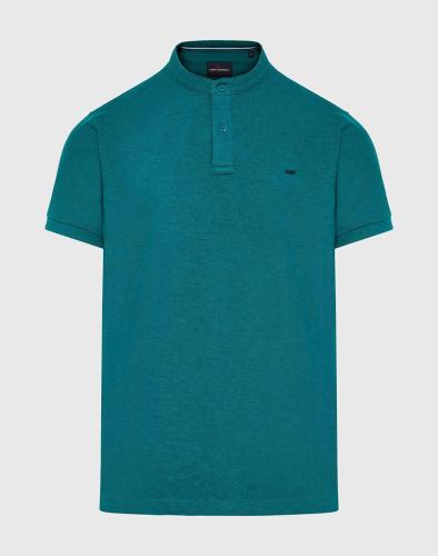 FUNKY BUDDHA Μπλούζα polo με λαιμό mao FBM007-021-11-EMERALD Veraman