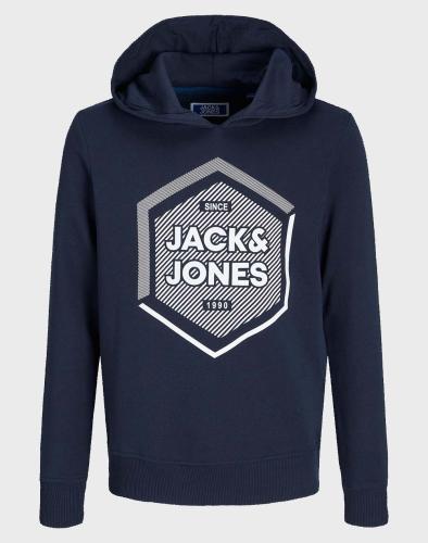 JACK&JONES JJSTEIN SWEAT HOOD JNR 12237091-Sky Captain DarkBlue